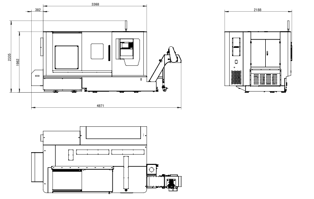  XD-V80K长轴刀塔尾顶数控车床（结构图）