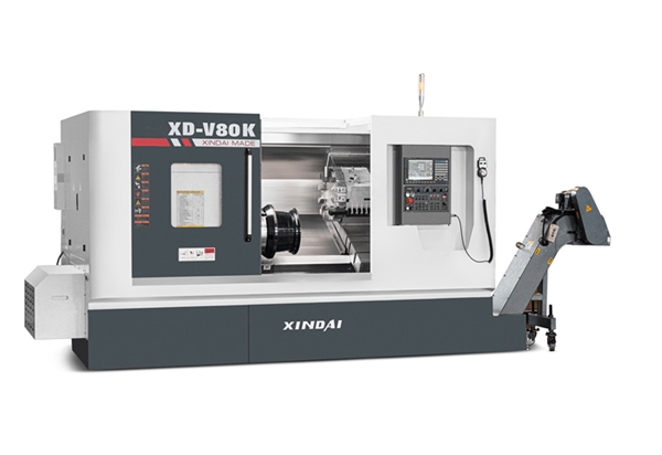 XD-V80K长轴刀塔尾顶数控车床（最大加工长度890mm，最大棒料通孔直径Φ90mm）