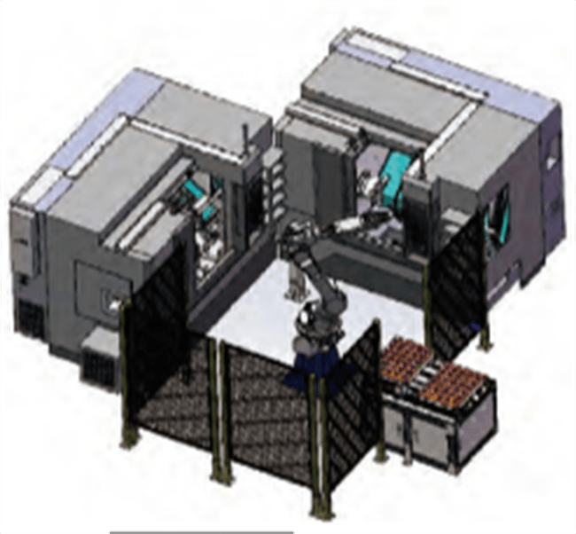 1拖2六轴关节机机器人陈列交接式料盘